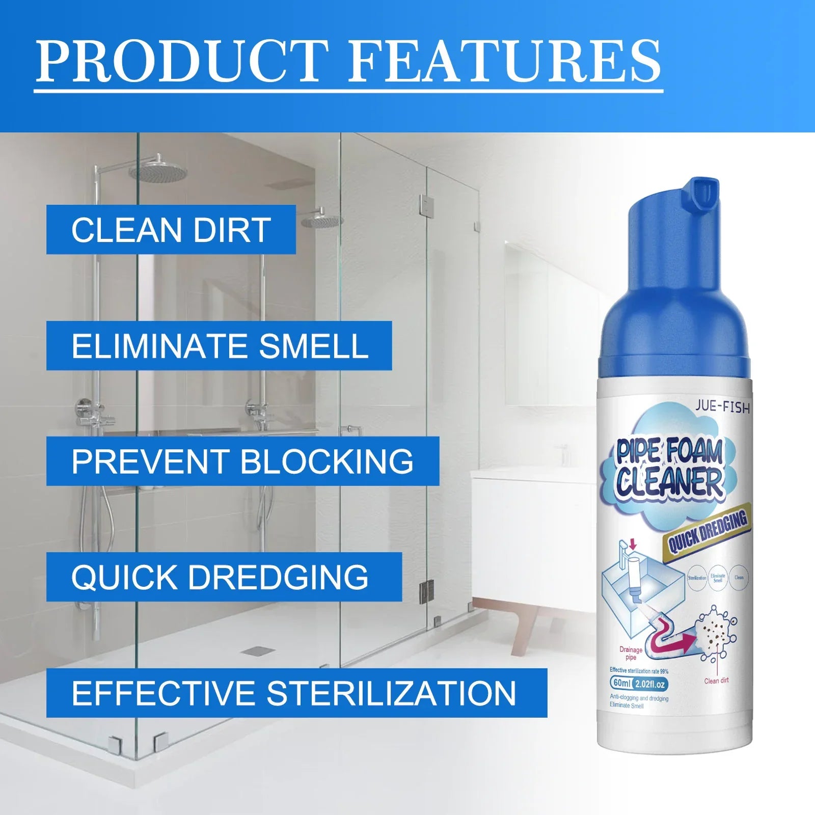 Pipeline Odor Foam Cleaner | Quickly Eliminate Clogs & Smells